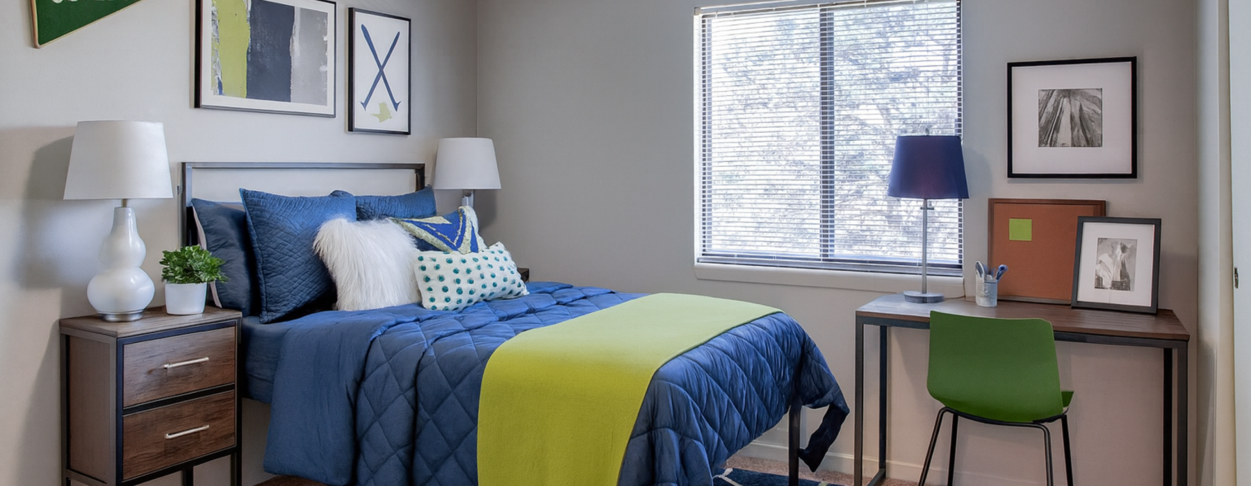 Staged apartment bedroom 