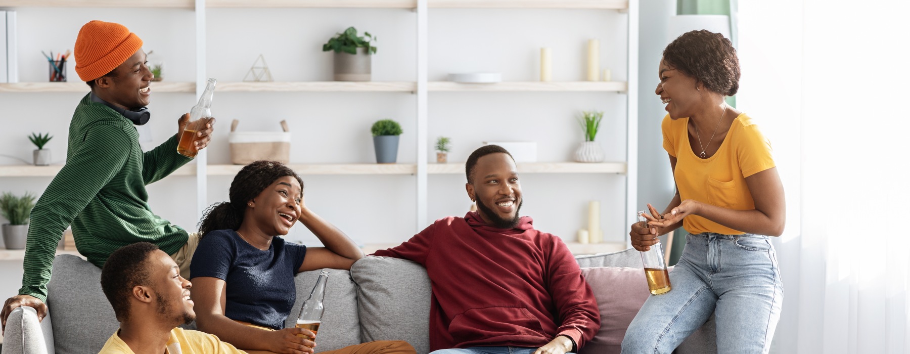 group of people sitting on the couch