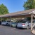 a group of cars parked outside a building